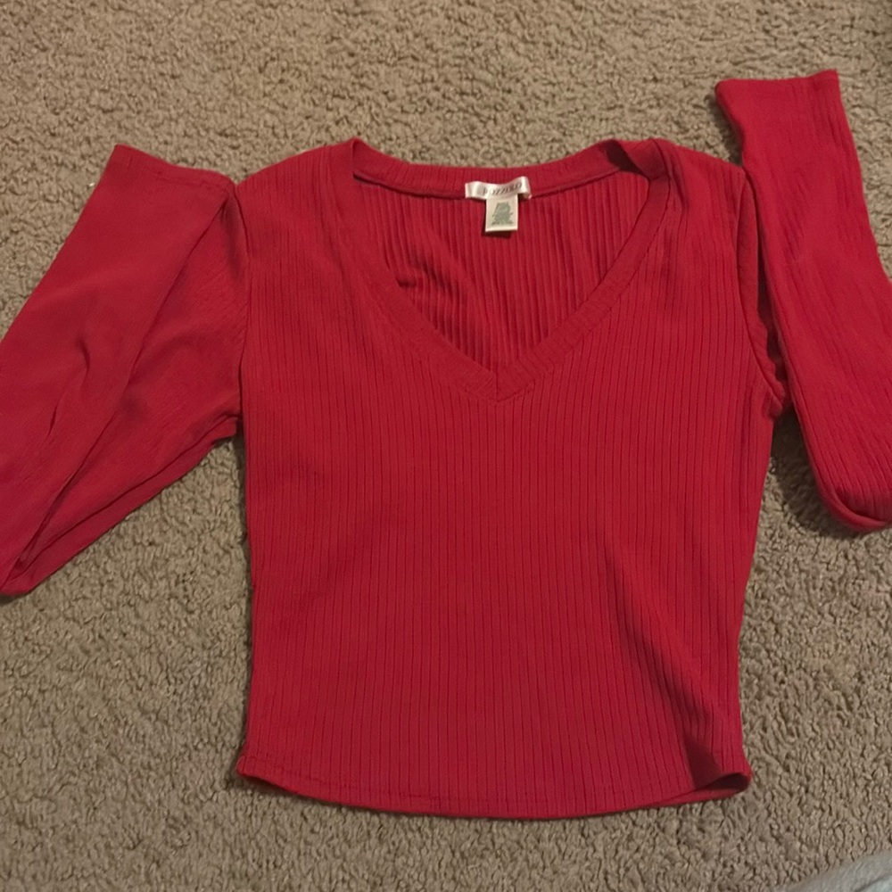 long sleeve red Bozzolo crop top!